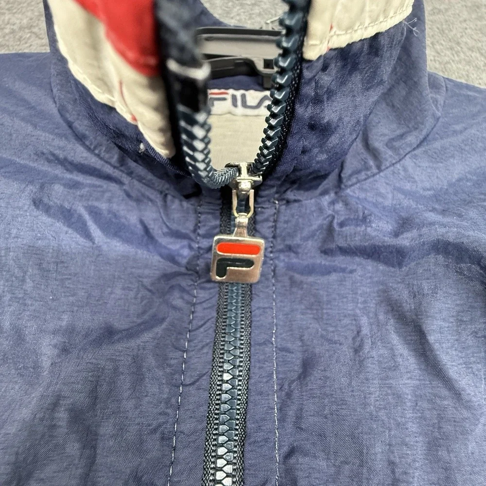 Vintage FILA Full Zip‎ Windbreaker Jacket Mens 2XL Blue Color Block